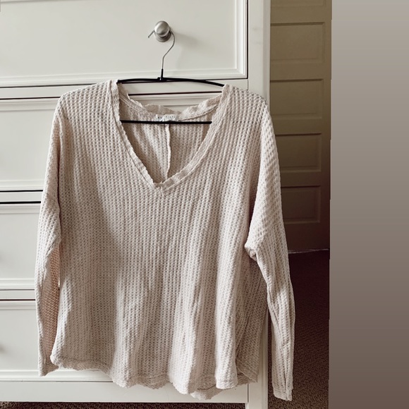 Socialite Tops - Socialite waffle long sleeve